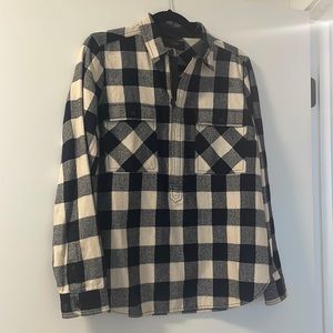 Navy blue flannel quarter zip